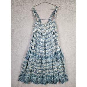 Free People OB397615 Sac Magique Indigo Combo Print Midi Dress w/Pockets Sz S